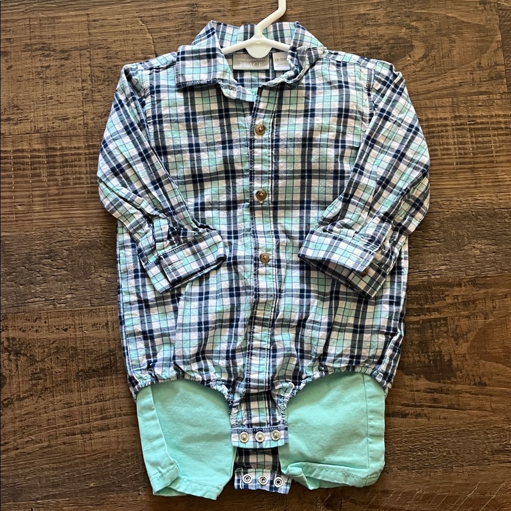 Place Blue and White Plaid Baby Shirt